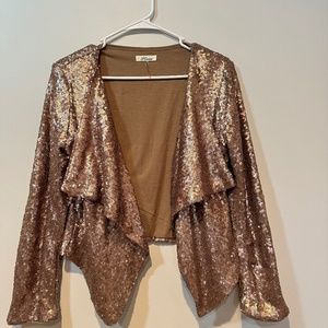 Rosette Rose Gold Sequin Blazer
